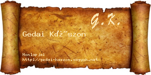 Gedai Kászon névjegykártya